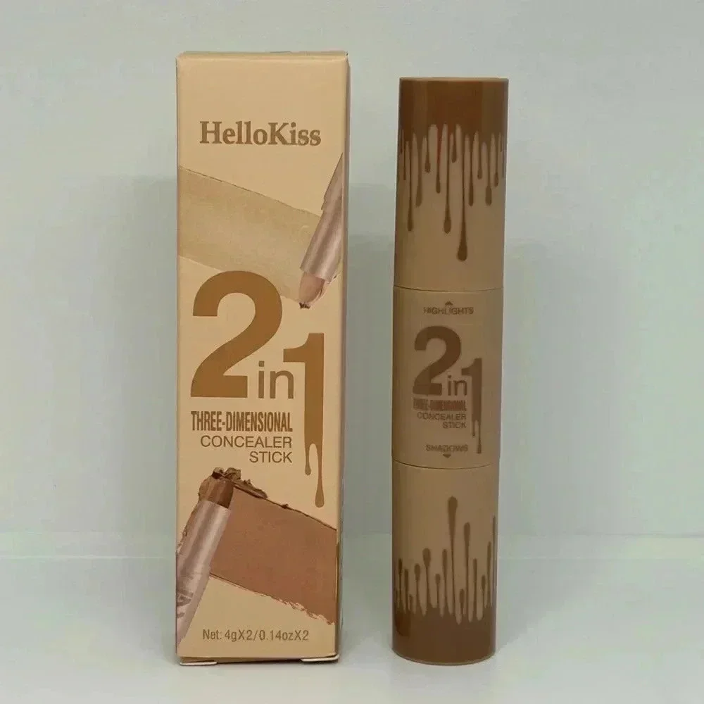 Hello Kiss 2-in-1 Concealer Contour Stick - Light Ivory & Light Coffee